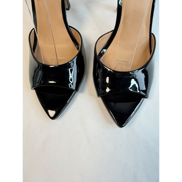 INC Jerloni Womens Size 8.5 Black Patent Chunky Chain Ankle Strap High Heel - Picture 4 of 14